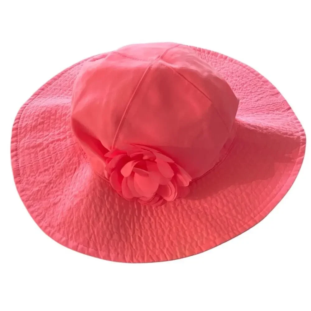 Carter’s infant hat coral pink with floral embellishment size 12-24 months